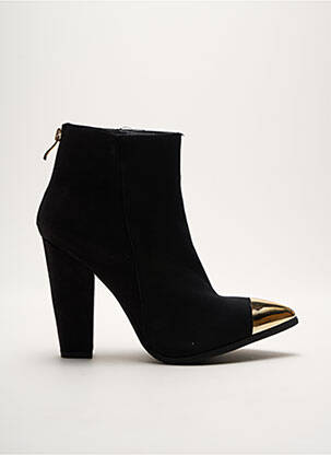 Bottines/boots matière lisse talon haut de 10cm et plus noir JUSTFAB femme