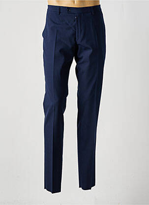 Pantalon droit fermeture zippée sous rabat avec crochet taille normale bleu FITECOM homme