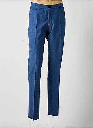 Pantalon droit tissage chiné taille normale bleu BRUNO SAINT HILAIRE homme