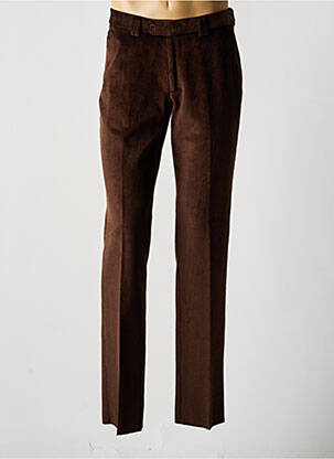 Pantalon chino stretch taille normale marron BRUNO SAINT HILAIRE homme