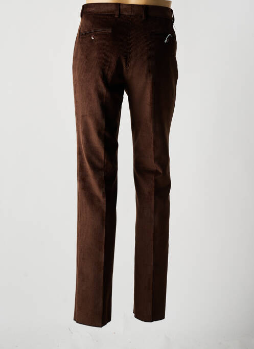 Pantalon chino stretch taille normale marron BRUNO SAINT HILAIRE homme