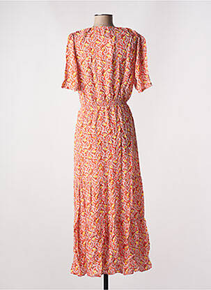 Robe longue manches courtes manches courtes rouge ANGE femme