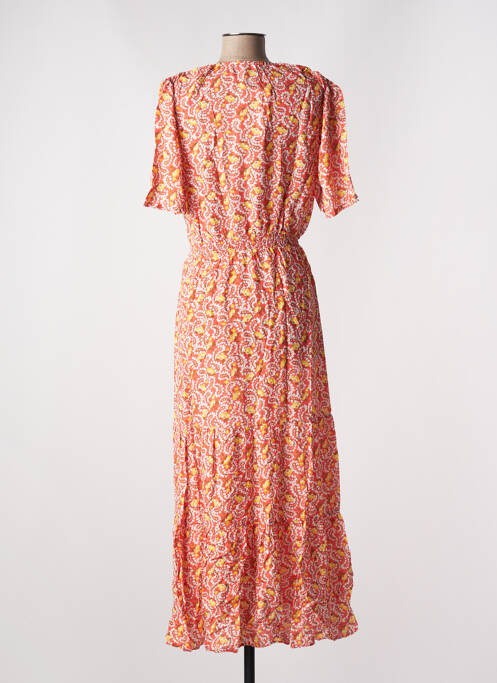 Robe longue manches courtes manches courtes rouge ANGE femme