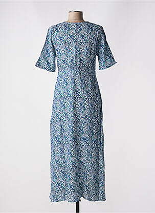 Robe longue manches courtes manches courtes bleu ANGE femme