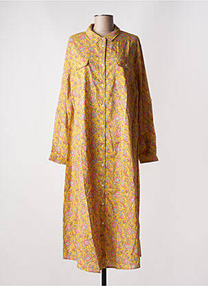 Robe longue manches longues manches longues jaune BELLA JONES femme