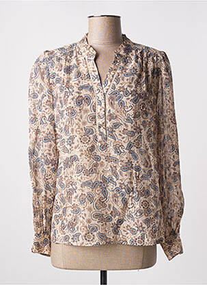 Blouse imprimé fantaisie manches longues beige GERARD DAREL femme