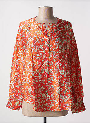 Blouse imprimé fleurs manches longues orange BELLA JONES femme