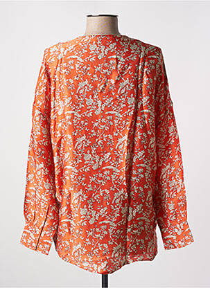 Blouse imprimé fleurs manches longues orange BELLA JONES femme