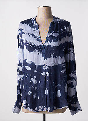Blouse imprimé fantaisie manches longues bleu BELLA JONES femme