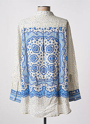 Chemisier imprimé fantaisie manches longues bleu BELLA JONES femme