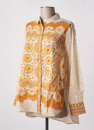 Chemisier imprimé fantaisie manches longues orange BELLA JONES femme