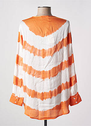 Blouse tissage popeline manches longues orange BELLA JONES femme