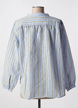 Blouse poignets boutonnés avec fente manches longues bleu BELLA JONES femme