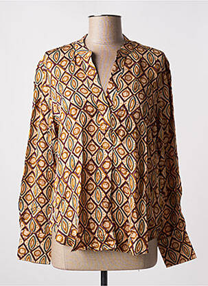 Blouse imprimé fantaisie manches longues beige BELLA JONES femme