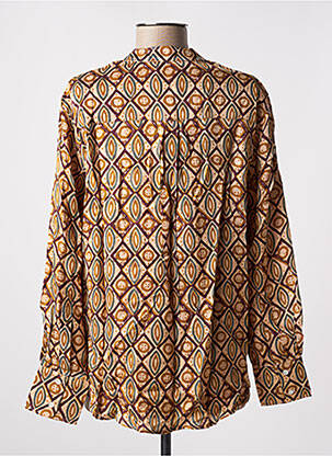 Blouse imprimé fantaisie manches longues beige BELLA JONES femme