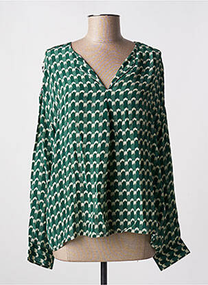 Blouse imprimé fantaisie manches longues vert STELLA FOREST femme