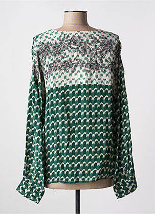 Blouse imprimé fantaisie manches longues vert STELLA FOREST femme