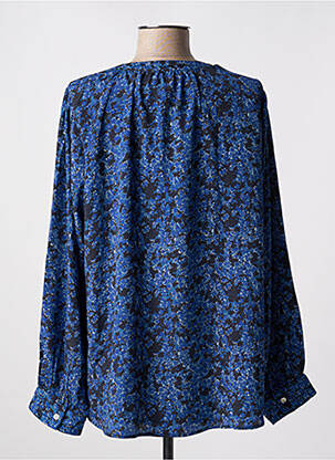 Blouse imprimé fantaisie manches longues bleu ANGE femme