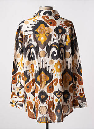 Chemisier imprimé fantaisie manches longues marron STELLA FOREST femme