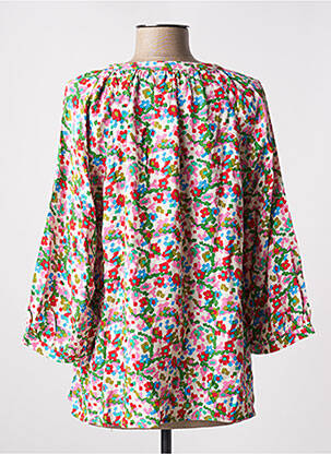 Chemisier imprimé fleurs manches 3/4 rose ANGE femme