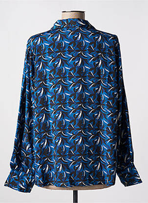Chemisier imprimé fantaisie manches longues bleu ANGE femme