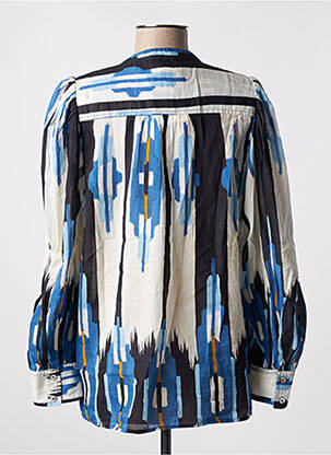 Chemisier imprimé fantaisie manches longues bleu STELLA FOREST femme