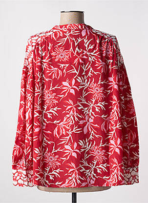 Chemisier imprimé fantaisie manches longues rouge ANGE femme