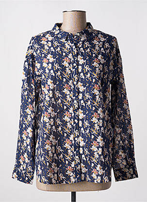 Chemisier imprimé fantaisie manches longues bleu BELLA JONES femme