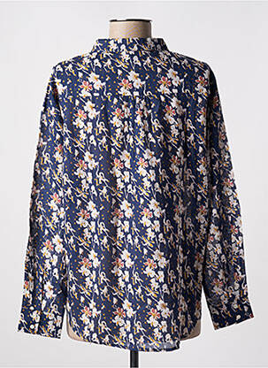 Chemisier imprimé fantaisie manches longues bleu BELLA JONES femme