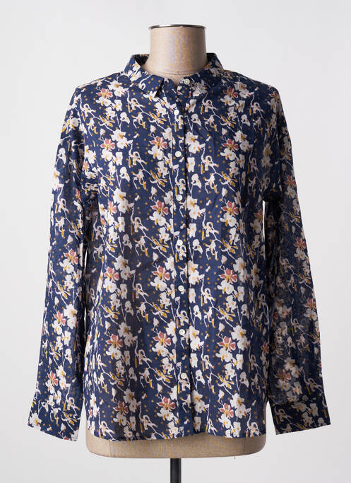 Chemisier imprimé fantaisie manches longues bleu BELLA JONES femme