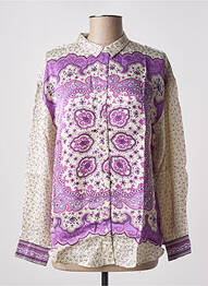 Chemisier imprimé fantaisie manches longues violet BELLA JONES femme