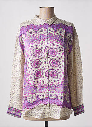 Chemisier imprimé fantaisie manches longues violet BELLA JONES femme