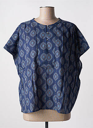 Blouse imprimé fantaisie manches courtes bleu BELLA JONES femme