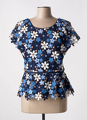 Blouse col rond manches courtes bleu GERARD DAREL femme