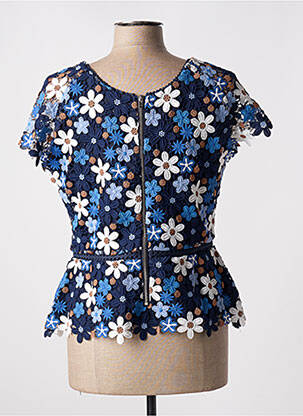 Blouse col rond manches courtes bleu GERARD DAREL femme