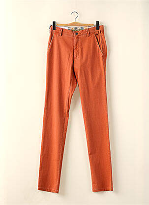 Pantalon slim fermeture zippée sous rabat boutonné orange MEYER homme