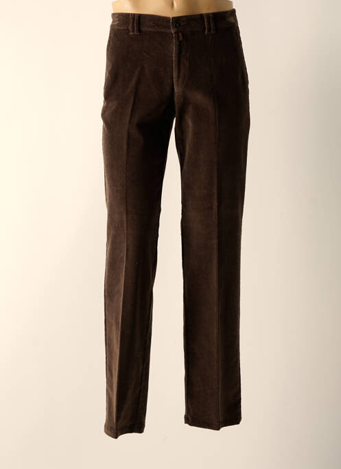 Pantalon droit marron BRUNO SAINT HILAIRE pour homme