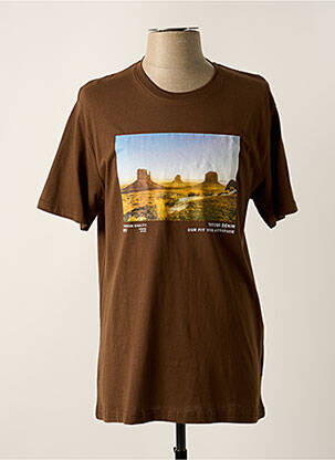 T-shirt coupe droite manches courtes marron TIFFOSI homme