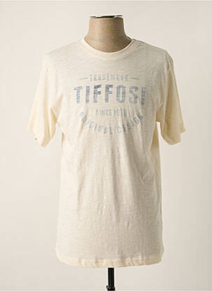 T-shirt tissage chiné manches courtes beige TIFFOSI homme