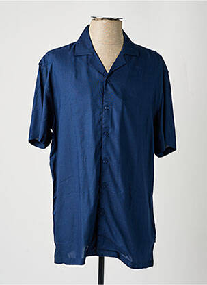 Chemise manches courtes col tailleur bleu TIFFOSI homme