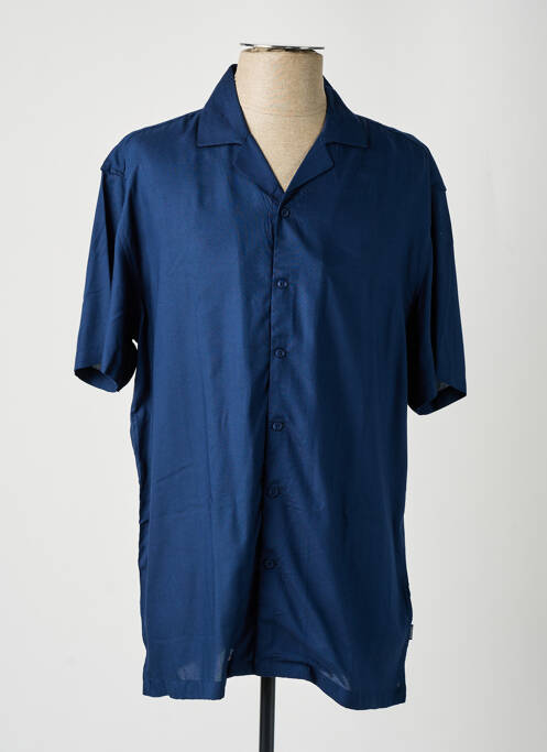 Chemise manches courtes col tailleur bleu TIFFOSI homme