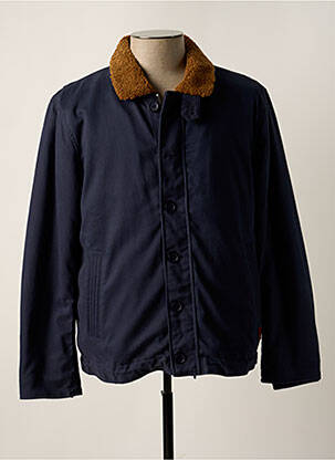 Blouson fermeture zippée sous rabat pressionné bleu IRON AND RESIN homme
