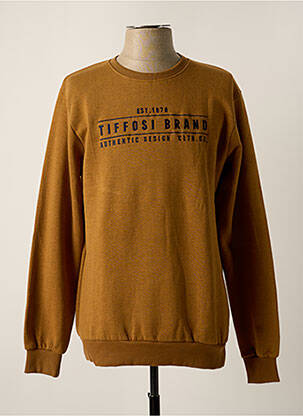 Sweat-shirt broderie manches longues marron TIFFOSI homme