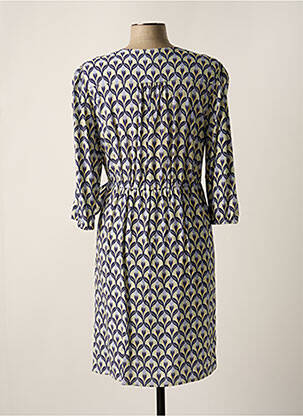 Robe mi-longue manches 3/4 manches 3/4 bleu JULIE GUERLANDE femme