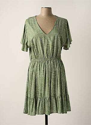 Robe mi-longue coupe évasée manches courtes vert TIFFOSI femme