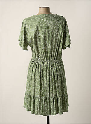 Robe mi-longue imprimé fantaisie manches courtes vert TIFFOSI femme