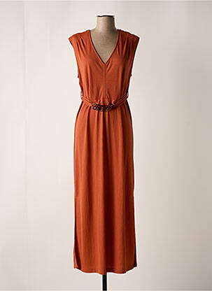 Robe longue sans manche sans manche marron TIFFOSI femme