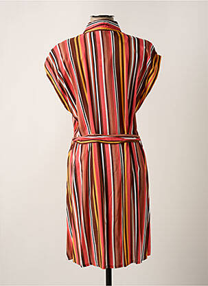 Robe mi-longue coupe fluide manches courtes marron TIFFOSI femme