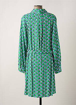 Robe mi-longue coupe fluide manches longues vert C'EST BEAU LA VIE femme