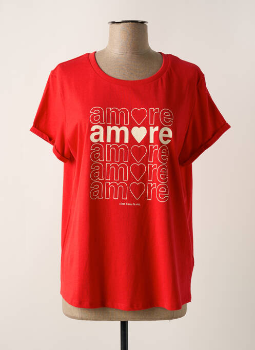 T-shirt rouge C'EST BEAU LA VIE pour femme